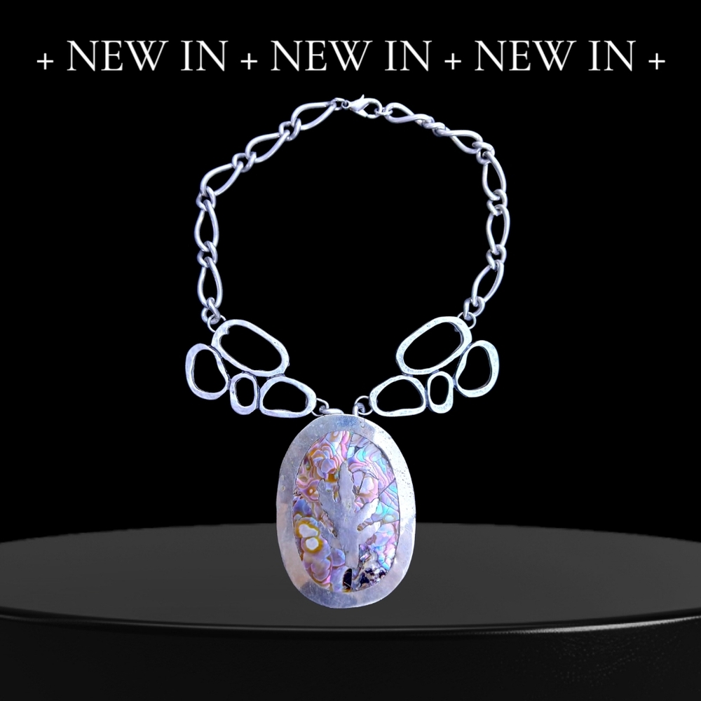 Silver Pendant with Abalone Inlay